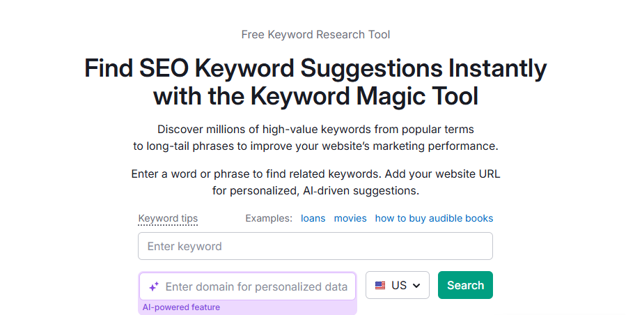 keyword magic tool