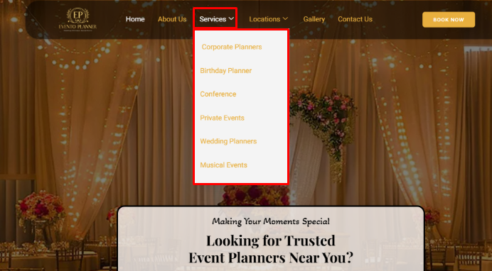service landing pages